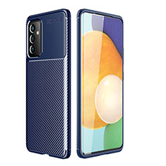 Custodia Silicone Cover Morbida Spigato per Samsung Galaxy Quantum2 5G Blu