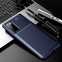 Custodia Silicone Cover Morbida Spigato per Samsung Galaxy S20 Lite 5G Blu