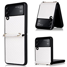 Custodia Silicone Cover Morbida Spigato per Samsung Galaxy Z Flip3 5G Bianco
