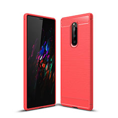 Custodia Silicone Cover Morbida Spigato per Sony Xperia XZ4 Rosso