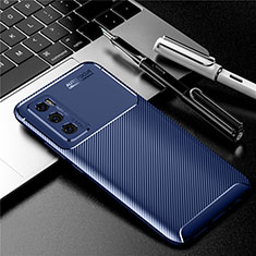 Custodia Silicone Cover Morbida Spigato per Vivo Y70 (2020) Blu