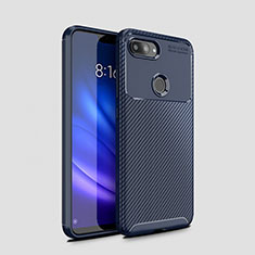 Custodia Silicone Cover Morbida Spigato per Xiaomi Mi 8 Lite Blu