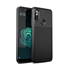 Custodia Silicone Cover Morbida Spigato per Xiaomi Mi A2 Nero