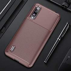 Custodia Silicone Cover Morbida Spigato per Xiaomi Mi A3 Marrone