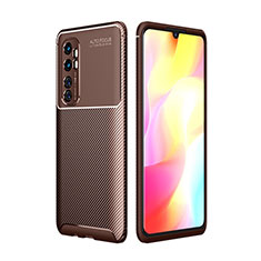 Custodia Silicone Cover Morbida Spigato per Xiaomi Mi Note 10 Lite Marrone