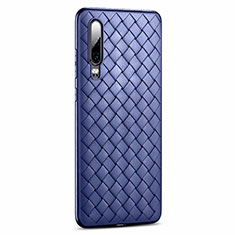 Custodia Silicone Cover Morbida Spigato R01 per Huawei P30 Blu