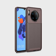 Custodia Silicone Cover Morbida Spigato S01 per Huawei Mate 30 Pro Marrone