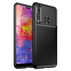 Custodia Silicone Cover Morbida Spigato S01 per Huawei Nova 4e Nero