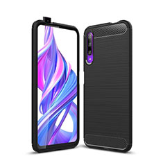 Custodia Silicone Cover Morbida Spigato S01 per Huawei Y9s Nero