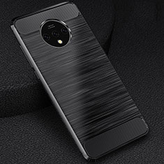 Custodia Silicone Cover Morbida Spigato S01 per OnePlus 7T Nero