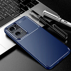 Custodia Silicone Cover Morbida Spigato S01 per Oppo Reno7 Pro 5G Blu