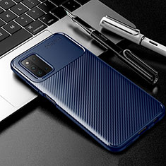 Custodia Silicone Cover Morbida Spigato S01 per Samsung Galaxy F52 5G Blu