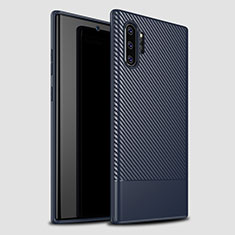 Custodia Silicone Cover Morbida Spigato S01 per Samsung Galaxy Note 10 Plus 5G Blu