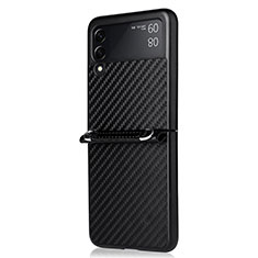 Custodia Silicone Cover Morbida Spigato S01 per Samsung Galaxy Z Flip3 5G Nero