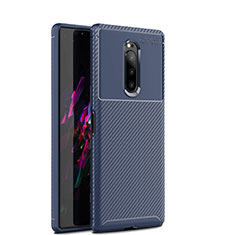 Custodia Silicone Cover Morbida Spigato S01 per Sony Xperia XZ4 Blu