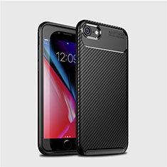 Custodia Silicone Cover Morbida Spigato S02 per Apple iPhone SE (2020) Nero