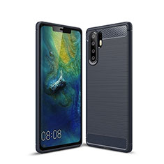 Custodia Silicone Cover Morbida Spigato S03 per Huawei P30 Pro Blu