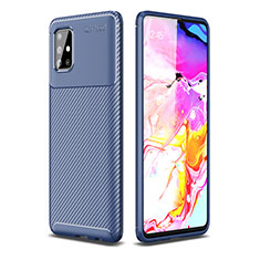 Custodia Silicone Cover Morbida Spigato WL1 per Samsung Galaxy A51 4G Blu