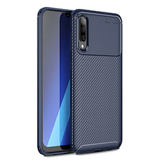Custodia Silicone Cover Morbida Spigato WL1 per Samsung Galaxy A70 Blu