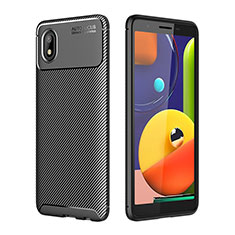 Custodia Silicone Cover Morbida Spigato WL1 per Samsung Galaxy M01 Core Nero