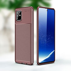 Custodia Silicone Cover Morbida Spigato WL1 per Samsung Galaxy M60s Marrone