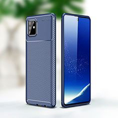 Custodia Silicone Cover Morbida Spigato WL1 per Samsung Galaxy Note 10 Lite Blu