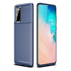 Custodia Silicone Cover Morbida Spigato WL1 per Samsung Galaxy S20 Blu