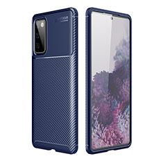 Custodia Silicone Cover Morbida Spigato WL1 per Samsung Galaxy S20 FE 4G Blu