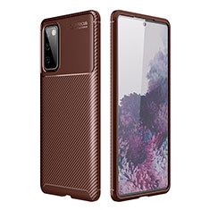 Custodia Silicone Cover Morbida Spigato WL1 per Samsung Galaxy S20 Lite 5G Marrone