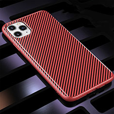 Custodia Silicone Cover Morbida Spigato Y01 per Apple iPhone 11 Pro Rosso