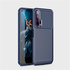 Custodia Silicone Cover Morbida Spigato Y01 per Huawei Honor 20 Pro Blu