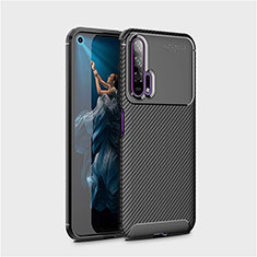 Custodia Silicone Cover Morbida Spigato Y01 per Huawei Honor 20 Pro Nero