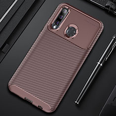 Custodia Silicone Cover Morbida Spigato Y01 per Huawei Honor 20i Marrone