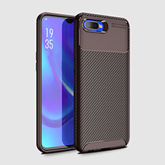 Custodia Silicone Cover Morbida Spigato Y01 per Oppo R17 Neo Marrone