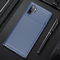 Custodia Silicone Cover Morbida Spigato Y01 per Samsung Galaxy Note 10 Plus Blu