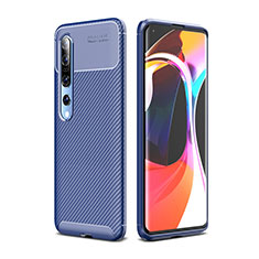 Custodia Silicone Cover Morbida Spigato Y01 per Xiaomi Mi 10 Pro Blu