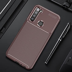 Custodia Silicone Cover Morbida Spigato Y01 per Xiaomi Redmi Note 8T Marrone