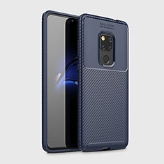 Custodia Silicone Cover Morbida Spigato Y02 per Huawei Mate 20 X 5G Blu