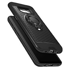 Custodia Silicone e Plastica Opaca con Anello Supporto per Samsung Galaxy S8 Nero