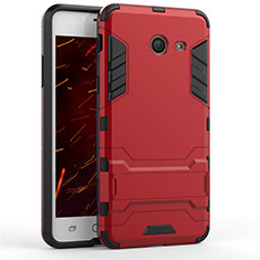 Custodia Silicone e Plastica Opaca con Supporto per Samsung Galaxy J5 (2017) Version Americaine Rosso