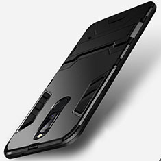 Custodia Silicone e Plastica Opaca con Supporto R01 per Huawei Maimang 6 Nero