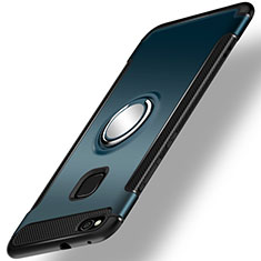Custodia Silicone e Plastica Opaca Cover con Anello Supporto per Huawei Honor 8 Lite Verde
