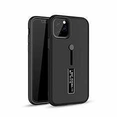 Custodia Silicone e Plastica Opaca Cover con Anello Supporto S01 per Apple iPhone 11 Pro Max Nero