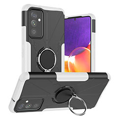 Custodia Silicone e Plastica Opaca Cover con Magnetico Anello Supporto J01X per Samsung Galaxy A05s Argento