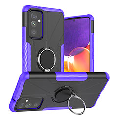 Custodia Silicone e Plastica Opaca Cover con Magnetico Anello Supporto J01X per Samsung Galaxy A05s Viola