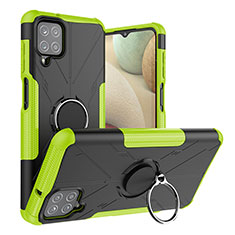 Custodia Silicone e Plastica Opaca Cover con Magnetico Anello Supporto J01X per Samsung Galaxy A12 Nacho Verde
