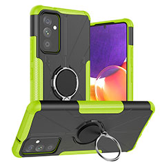 Custodia Silicone e Plastica Opaca Cover con Magnetico Anello Supporto J01X per Samsung Galaxy A24 4G Verde