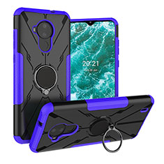 Custodia Silicone e Plastica Opaca Cover con Magnetico Anello Supporto JX1 per Nokia C30 Viola