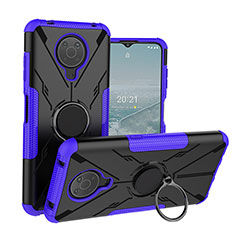 Custodia Silicone e Plastica Opaca Cover con Magnetico Anello Supporto JX1 per Nokia G10 Viola