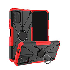 Custodia Silicone e Plastica Opaca Cover con Magnetico Anello Supporto JX1 per Nokia G100 Rosso